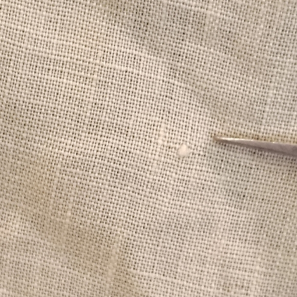 Tracy M Beige 100% Linen 3/4 Button Down With Crochet Accents - Picture 8 of 10